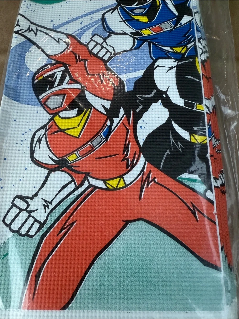 Vintage 1998 Power Rangers in Space Table Covering Happy Birthday Party Cloth